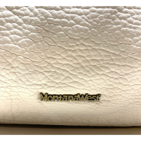 Montana West Vegan Pebbled Leather Cream Double Handle Shoulder Bag Purse - Picture 4 of 13